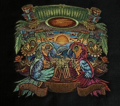 Parrots In The Bar Luxury Embroidery Outdoor/indoor Modern Throw Pillow.Made USA - Image 1 of 4