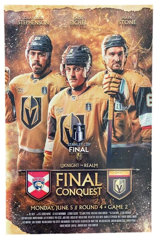 2023 Vegas Golden Knights Stanley Cup POSTER R4 GAME 2 Final Conquest Cover