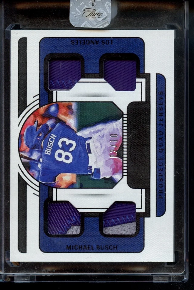 2023 Panini Prospect Quad Jerseys #PQJ-MB Michael Busch /10 (MEM, RC) - Image 1 of 2