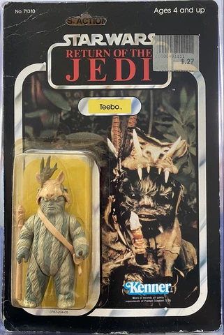 VINTAGE KENNER STAR WARS 1983 ROTJ JEDI EWOK TEEBO MOC 77 BACK OFFERLESS SEALED Cover