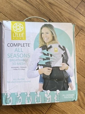 Portabebés Lille Baby Completo Todas las Temporadas Transpirable Malla 3D-Gris Usado. Foto 1 de 4