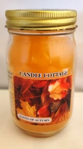 Mason Jar Candle Made In USA The Candle Cottage Autumn Leaves EINGESTELLT - Bild 1 von 4