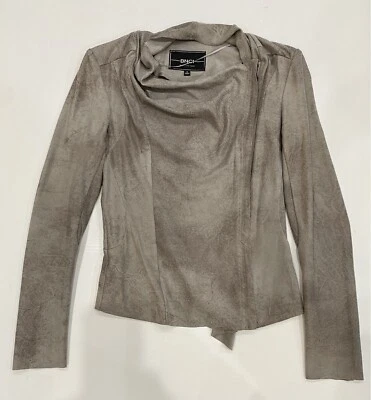 Chaqueta BNCI Blanc Noir Taupe Cremallera Lateral Suave Imitación Gamuza Para Mujer Talla-Pequeña Foto 1 de 4