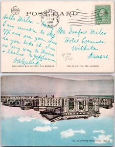 Union Depot Kansas City Missouri 1916 Fancy Cancel Postcard to Wichita Kansas - Picture 1 of 1