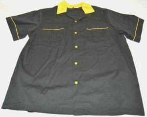 Camisa polo HILTON BOWLING para hombre manga corta con botones amarilla negra talla mediana - Imagen 1 de 6