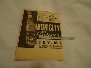 Iron City Beer 1937 newsprint ad - Picture 1 of 1