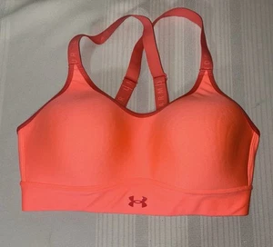 Under Armour Women's Medium UA Infinity High Sports Bra-orange Peach - Picture 1 of 3