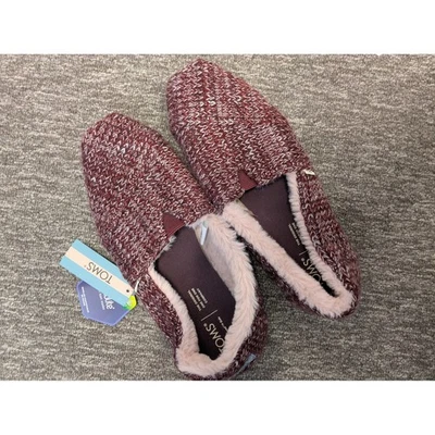 TOMS женщин Alpargata тапочки бордовый мульти свитер вязаный размер 9 - Изображение 1 из 4