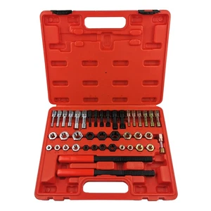 42PCS Gewinde Chaser Set Rethreading Rethreader Restaurator Reparatur Werkzeug Kit Metrisch - Bild 1 von 9