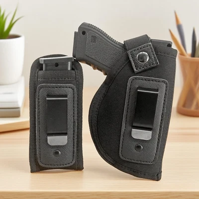 Tactical Right Hand IWB Belt Pistol Holster with Mag Pouch for Concealed Carry  - Image 1 of 4