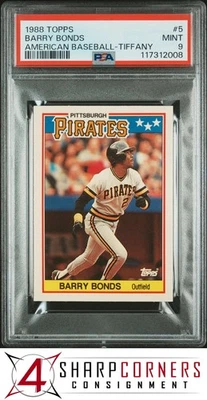 Topps American Baseball Tiffany #5 1988 Barry Bonds PSA 9 Foto 1 de 3