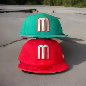 2 Gorras New Era Colección México Color rojo y verde En Número 71/4 México - Imagen 1 de 4