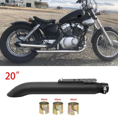 1x Tubo silenciador de escape antideslizante para Yamaha XVS 650 250 1100 V-Star Bobber personalizado Foto 1 de 4