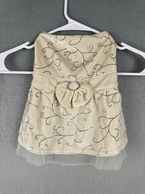 Boots & Barkley бархата собаки платье размер маленький слоновой кости черный причудливый костюм - Изображение 1 из 4