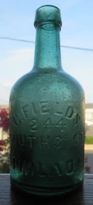Light Green Fields Philadelphia Slug Plate Iron Pontil Squat Porter & Ale Bottle - Picture 1 of 16