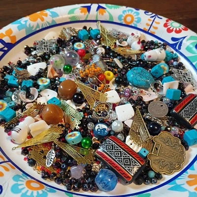 Mixed Bead Crafts Jewelry Making Variety Charms Findings Lot Scoop Variety Lot 3 - Image 1 of 4