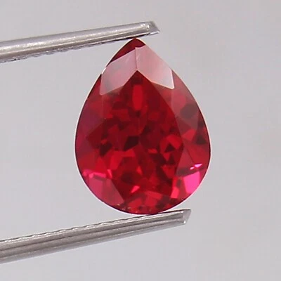 AAA Flawless Pigeon Red Mozambique Ruby Pear Cut Loose Gemstone | 10x7mm - Image 1 of 4