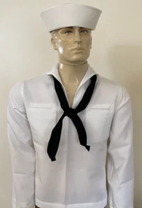 NEW UNISSUED GENUINE US NAVY BLACK SAILOR NECKERCHIEF - Picture 1 of 5