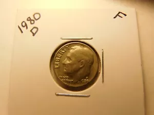 1980-D-Roosevelt Dime-Very Good to Xtra Fine Condition - Picture 1 of 2