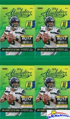 (4) 2018 Panini Absolute Football Sealed Packs-40 Cards! Josh Allen+Lamar RC YR - Image 1 of 2