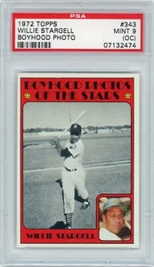 1972 Topps Willie Stargell PSA 9 OC Mint Boyhood Photo HOF Pirates #343 - Picture 1 of 2