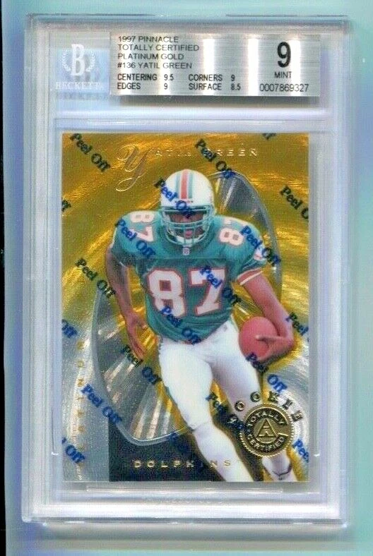 1997 Totally Certified - YATIL GREEN - Platinum Gold Rookie #d 17/30 - BGS 9 - Image 1 of 2