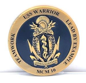 USS Warrior, MCM 10, "Presented By The Commanding Officer" Challenge Coin - Bild 1 von 4