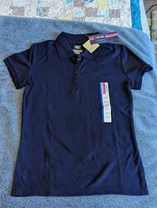 NWT GIRLS CHEROKEE~ ULTIMATE SCHOOL UNIFORMS NAVY BLUE SHIRT TOP Size L 10-12 - Picture 1 of 2
