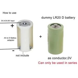 LR20 D Size Dummy Battery Setsup Skin Fake Battery Placeholder Conductor for DIY - Afbeelding 1 van 8