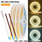 0.5-5m COB LED Strip 12V 24V White Tape Stripe Light Chain Self Adhesive
