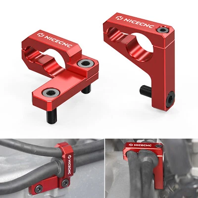 NICECNC Dual Brake Line Clamp #43462-HP1-600 For Honda TRX450ER 2006-2014 Red - Image 1 of 4