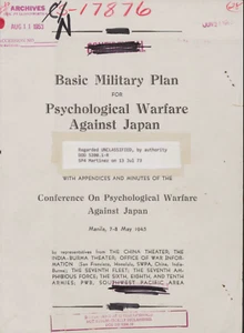 73 Page Basic Military Plan Psychological Warfare Against Japan 1945 On Data CD - Picture 1 of 8