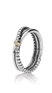 Authentic Pandora Rising Star Diamond Silver 14K Size 5 Ring Retired 190243D - Picture 1 of 12
