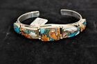 Chaco Canyon Sterling Silver Turquoise Spiny Oyster 5-Stone Cuff Bracelet-NWT-2