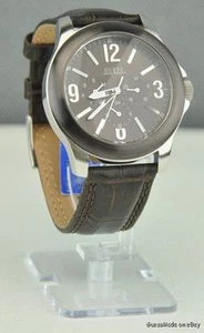 New Stylish 100% Original Men Watch GUESS Brown Leather Multifunctions - Picture 1 of 5