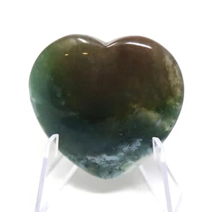 Corazón de piedra de ágata de musgo #932 - 40 mm o 1,5" - Piedra preciosa de bolsillo de amor de San Valentín - Imagen 1 de 6