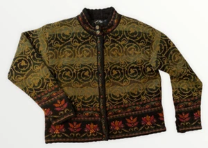 Icelandic Petite Lg Woman's Wool Lined Jacket/Blazer Full Zip Decorative Buttons - Picture 1 of 11