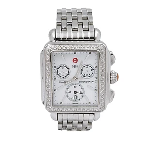 Damen Michele Deco 33mm Stahl Uhr mit MOP Chronograph Zifferblatt & Diamant Lünette. - Bild 1 von 10