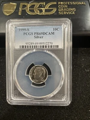 1988 S Gem Proof SILVER Roosevelt Dime Graded At PR69 With A Deep Cameo M-2 - Image 1 of 2