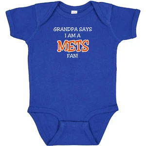 Grandpa / Dad Says I am a New York Mets Fan Baby Bodysuit / Todder Tee - Picture 1 of 12