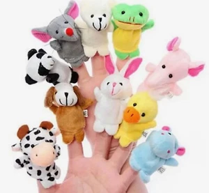 10 Piece Zoo Animal Finger Puppets Child Fun Play Tell Story Party Toy (Debs*) - Picture 1 of 4