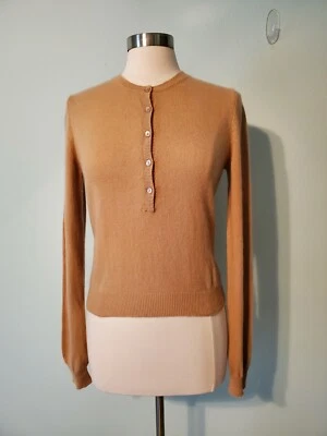 Suéter para mujer MODA International 100 % cachemir marrón medio botón talla M   Foto 1 de 4