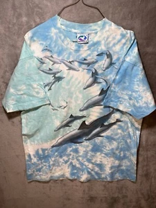Camiseta De Colección Grande Azul Líquido Etiqueta Tie Dye Delfines Manga Corta Adulto XL - Imagen 1 de 9