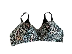Sujetador Torrid Curve para mujer Balconette ligeramente estampado animal arco iris inalámbrico 46B - Imagen 1 de 7