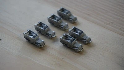 1/285 Segunda Guerra Mundial GMC Media Pista Lote de 6 Mini Metal Fundido Sin Pintar  Foto 1 de 4