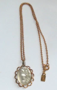 Vintage Signed EMMONS Cameo Pendant Necklace 16" - Picture 1 of 3
