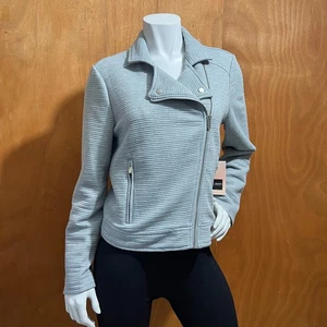 CiSono Classy Women’s Heather Gray Asymmetrical Zip Up Outwear Jacket XL - Picture 1 of 11