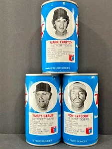 Set of 3 RC Cola 1977 MLB Baseball Cans - Detroit Tigers - Picture 1 of 6