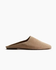 NWT H&M Premium Selection Suede Mules Beige.Sz US 7. SOLD OUT - Picture 1 of 10