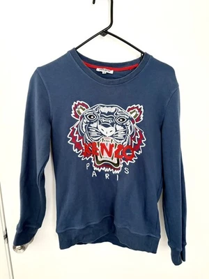 Sudadera Kenzo Paris Mujer Talla M Azul Marino Tigre Bordado Pullover  Foto 1 de 4